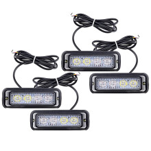 Barra luminosa di emergenza per uso automobilistico, luce stroboscopica di pericolo a 4 LED con protezione anticollisione, lente trasparente super