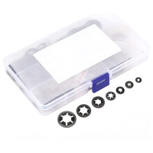 Kit com várias arruelas de pressão de encaixe rápido, em aço 65Mn, para absorção de impacto e isolamento.