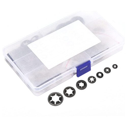 Kit com várias arruelas de pressão de encaixe rápido, em aço 65Mn, para absorção de impacto e isolamento.