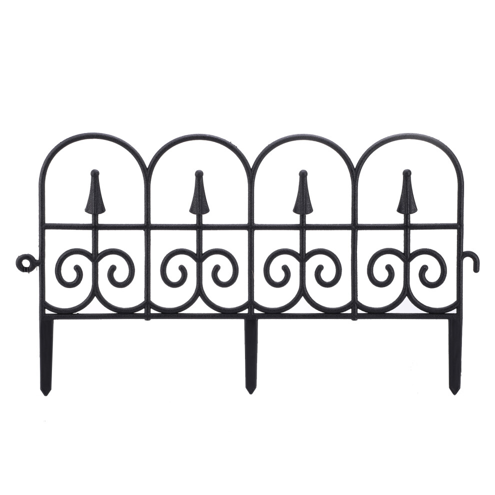 Victorian Fencing Decorative Garden Border Elegant Resin Fence Panels Home Outdoor Decoration Interlocking Lawn Edging With Sturdy Pp Material For Flo 9441426860532