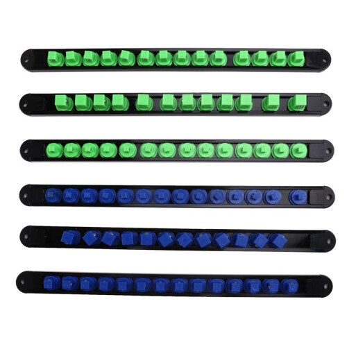 6 Peças ABS Socket Organizer 1/2 Polegada 3/8 Polegada e 1/4 Clipe Drive Socket Rail Holders Heavy Duty Socket Racks