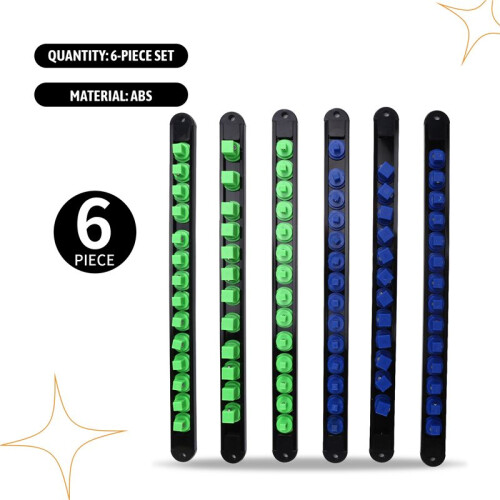 6 Peças ABS Socket Organizer 1/2 Polegada 3/8 Polegada e 1/4 Clipe Drive Socket Rail Holders Heavy Duty Socket Racks 1