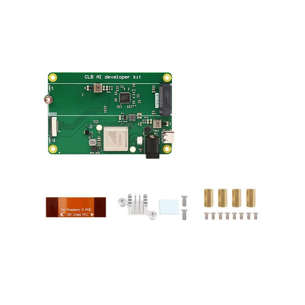 For Raspberry Pi 5 CLB AI DP Kit AI Kit for Raspberry Pi PCIE to M.2 Expansion Board Hailo-8 Kit for 2280 M.2 NVME SSD-image-OPC-PPBHMXD-NEW