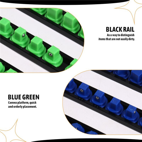 6 Peças ABS Socket Organizer 1/2 Polegada 3/8 Polegada e 1/4 Clipe Drive Socket Rail Holders Heavy Duty Socket Racks 2