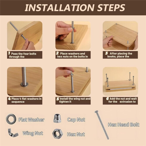 Book Binding Kits Wooden Book PressMaterials Bookbinding Supplies for DIY Awl Waxed Thread Bone Folder 1
