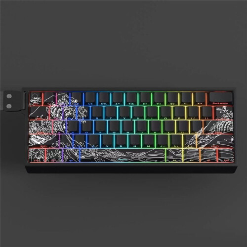 Ukiyo-E Gradient Keycap PBT Personalized Side Carving Semi Transparent for 60/84/98/108 Mechanical Keyboard Red 1