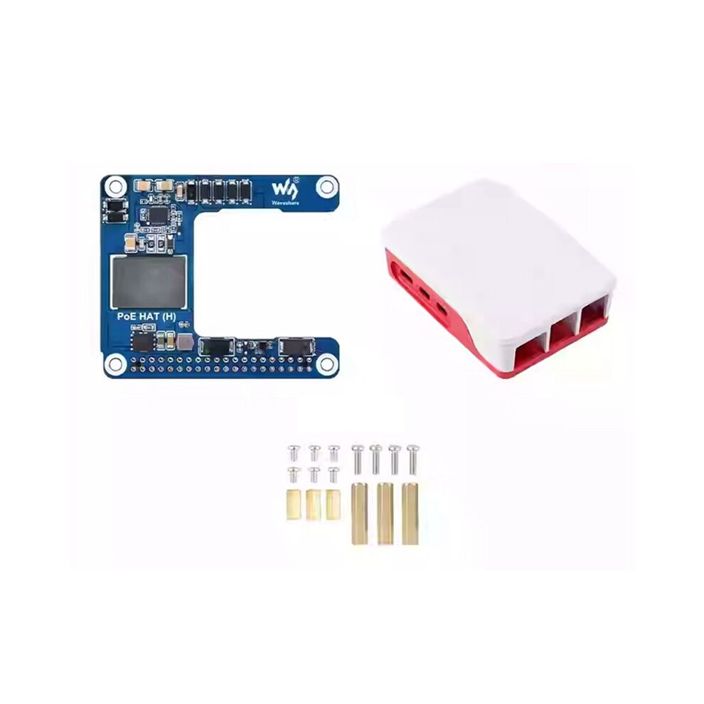 Waveshare For Raspberry Pi 5/Cm5 Poe Hat Power Over Ethernet Hat(H) 5V 5A Support 802.3Af/At With Case For Rpi 5/Cm5 Saudism