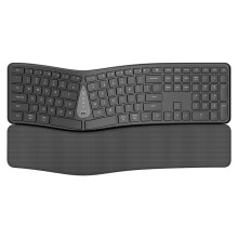 Ergonomic Wireless Keyboard with Wrist Rest BT Dual Mode Wireless Rechargeable Split Keyboard for PC Windows 7/8/10