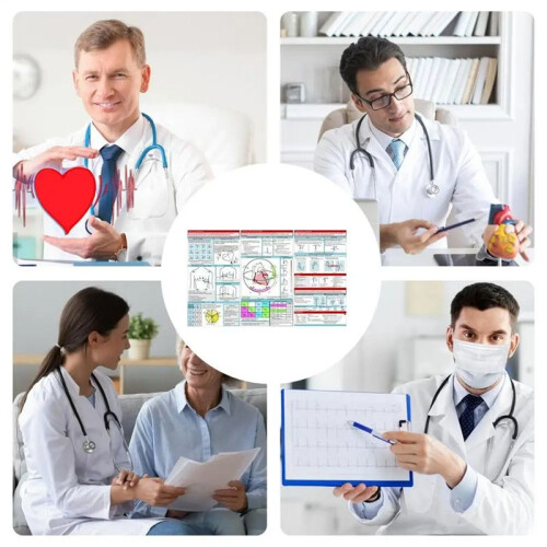 EKG Pocket Guide Ecg Interpretation Pocket Card Horizontal & Vertical Layout Compact Reference Guide for Hospital Use 2