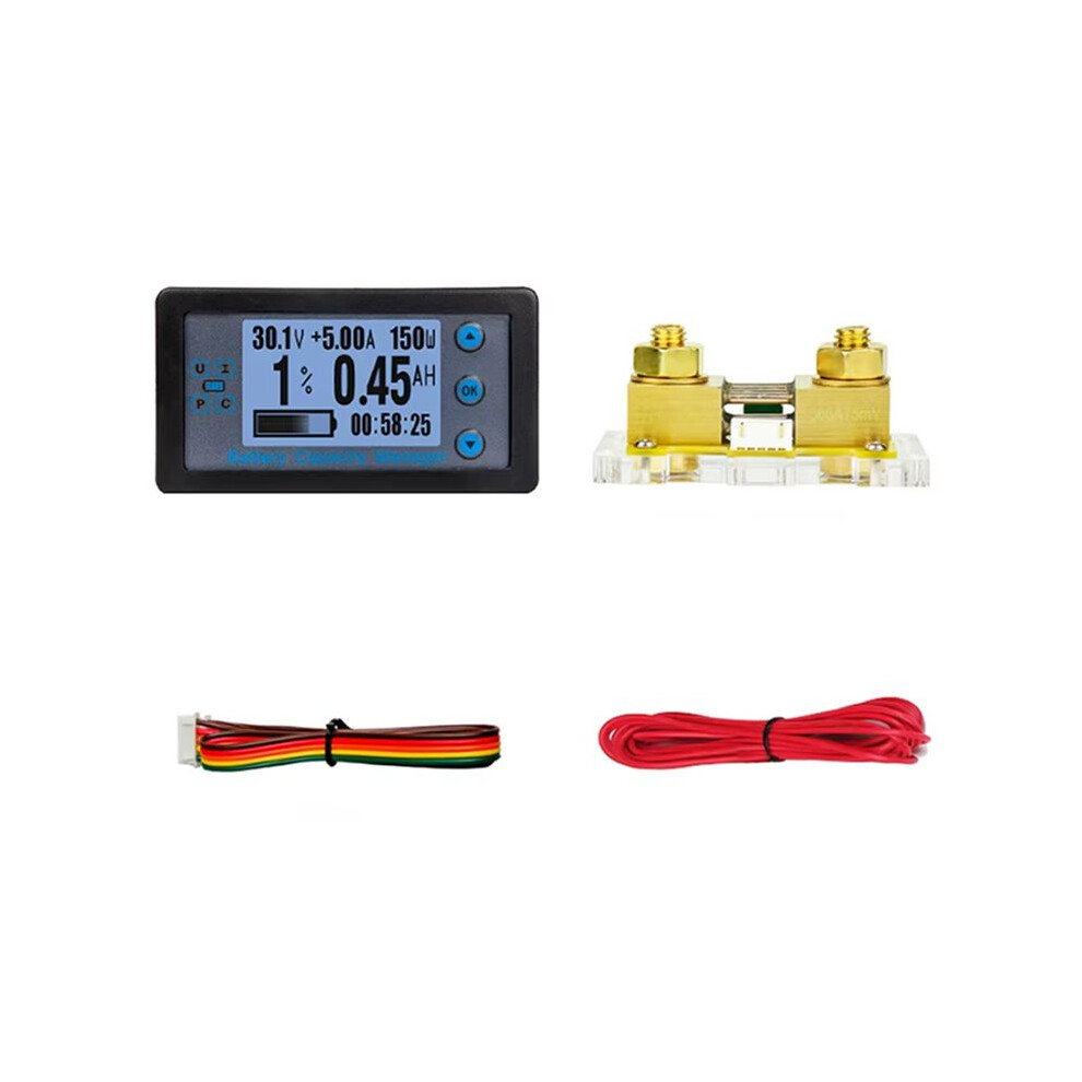 8-120V Digital Meter Multifunctional Coulombometer Ammeter Voltmeter Wattmeter Battery Tester With Shunt 500A 6031192294254