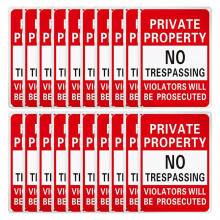 20Pcs Sign Metal Violators Be Prosecuted Sign Bulk Reflective Aluminum Suitable for Indoor or Outdoor Use A
