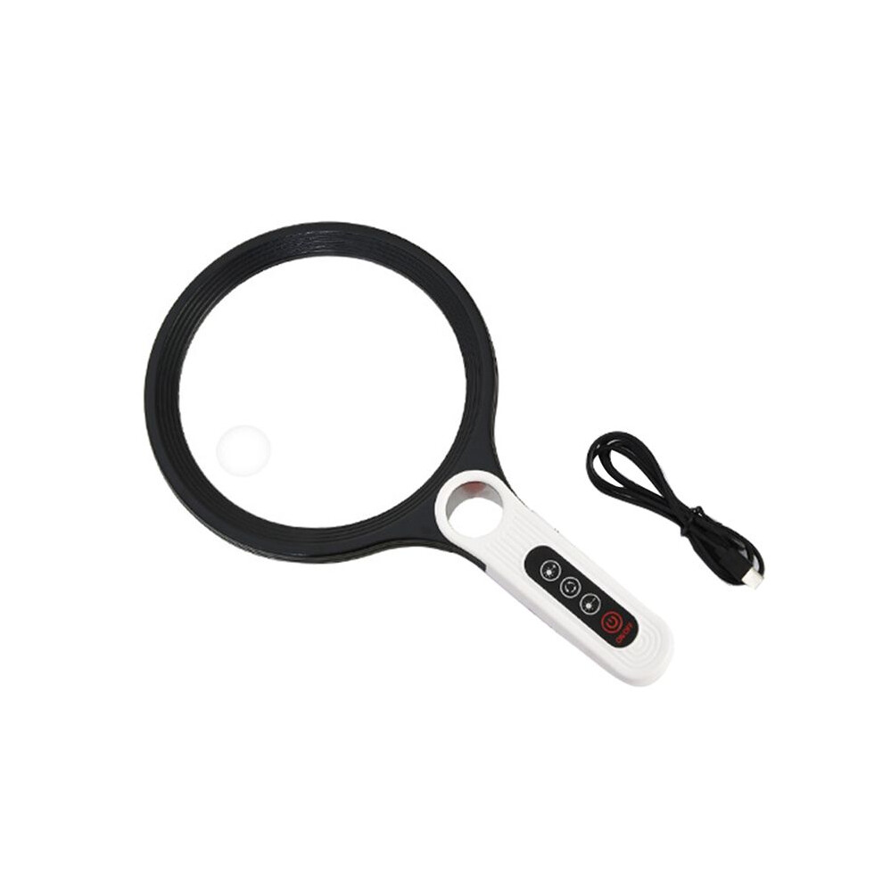 Light 20X Professional Handheld Magnifying Glass Rechargeable Reading Lens 34 Led For Reading Magnifying Glass Jewelry