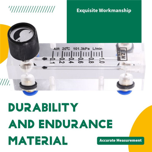 4T 0.1-1L/MIN Acrylic Variable Area Flow Meter Adjustable Panel Mount Gas Rotameter Air Flow Rate Controller 2