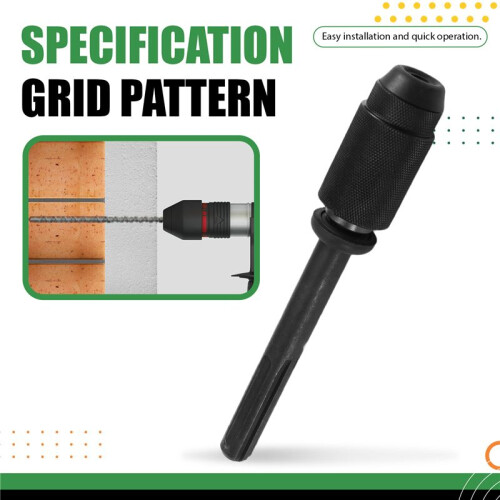 Five-Hole to Four-Hole Conversion Rod Chuck Black Electric Hammer Converter Conversion Rod Checkered 2