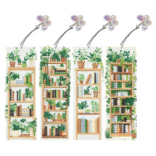 4Pcs Special Shape Animal Diamond Art Painting Bookmarks with Pendant Diamond Art Bookmark Kits for Adults Book Lover
