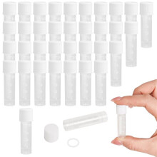120pcs 2 Ml Plastic Vials Lab Plastic Test Tubes Graduated with Cap for Laboratory School Educational