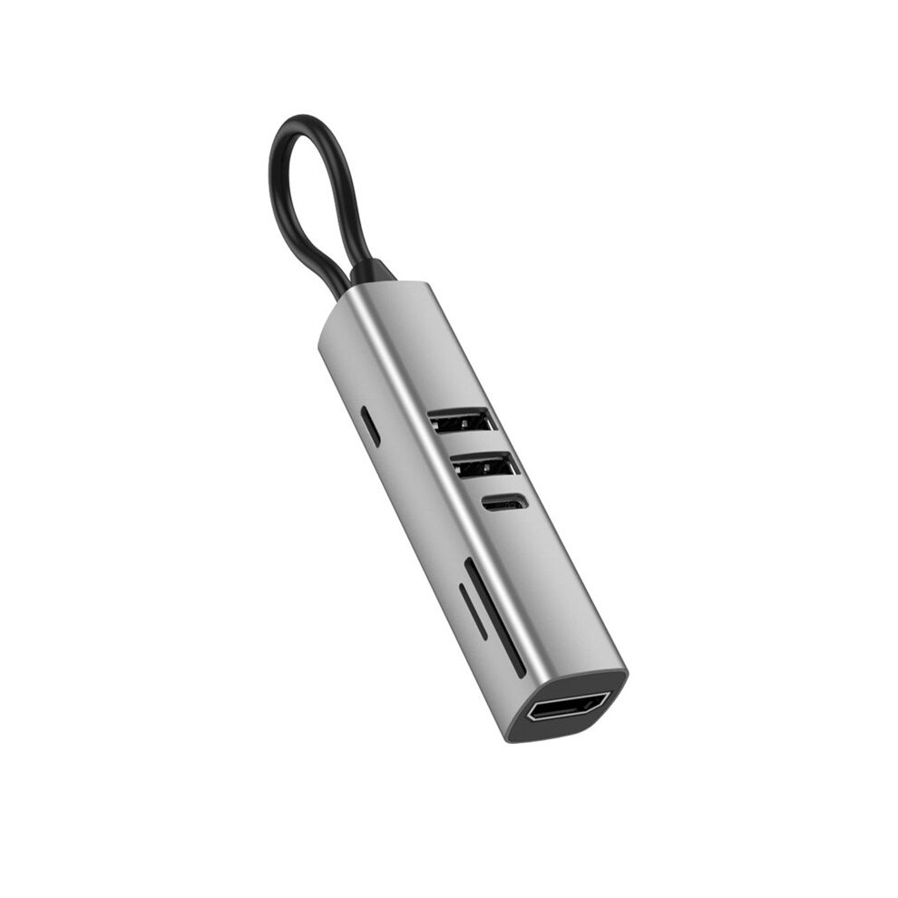 7 In 1 Usb C Hub Usb 3.0 Hdtv 4K 30Hz Video Tf Card Slot Reader Multi- Pd 100W Charging For Pc/Laptops B 4711714970546