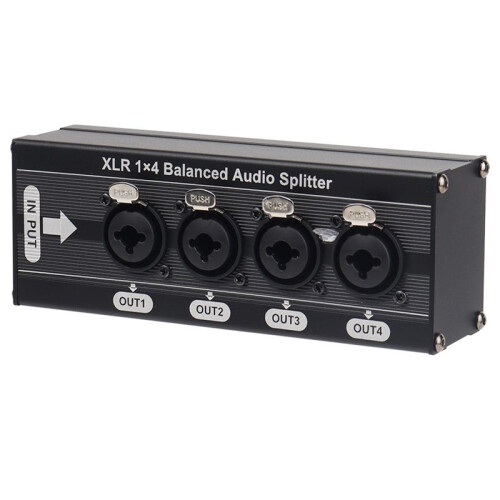 6.5TS Balanserad XLR 1 In 4 Ut Ljuddistributör Stöder Digital och Analog Ljudsplitter-Expander 2
