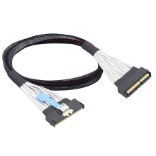 Slimline SAS MCIO 5.0 124P 16X 16I to MCIO 5.0 124P SFF-8654 Male Extender Cable Data Transfer Cord 0.5M