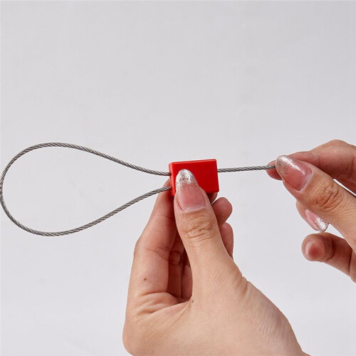 20PCS Square Flat  Wire Seals 30cm Container Metal Cable Tie Steel Self-Locking One- Seals 1