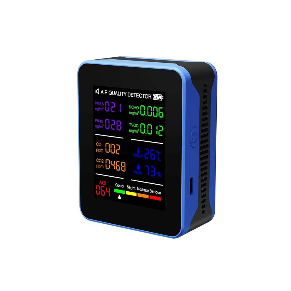 Multifunctional Air Quality Meter Indoor HCHO TVOC Carbon Monoxide CO2 PM2.5 PM10 Temperature and Humidity Detector B