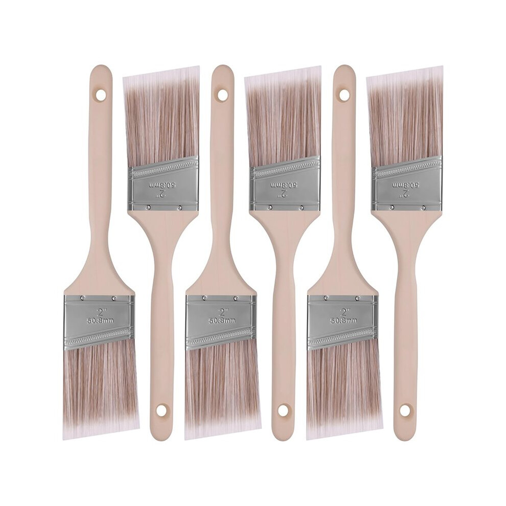 Photos - Putty Knife / Painting Tool Paint Brush, 2IN Stain Brushes for Painting Walls and Fence Staining, Wooden Handle Masonry Paintbrush(6 Packs)