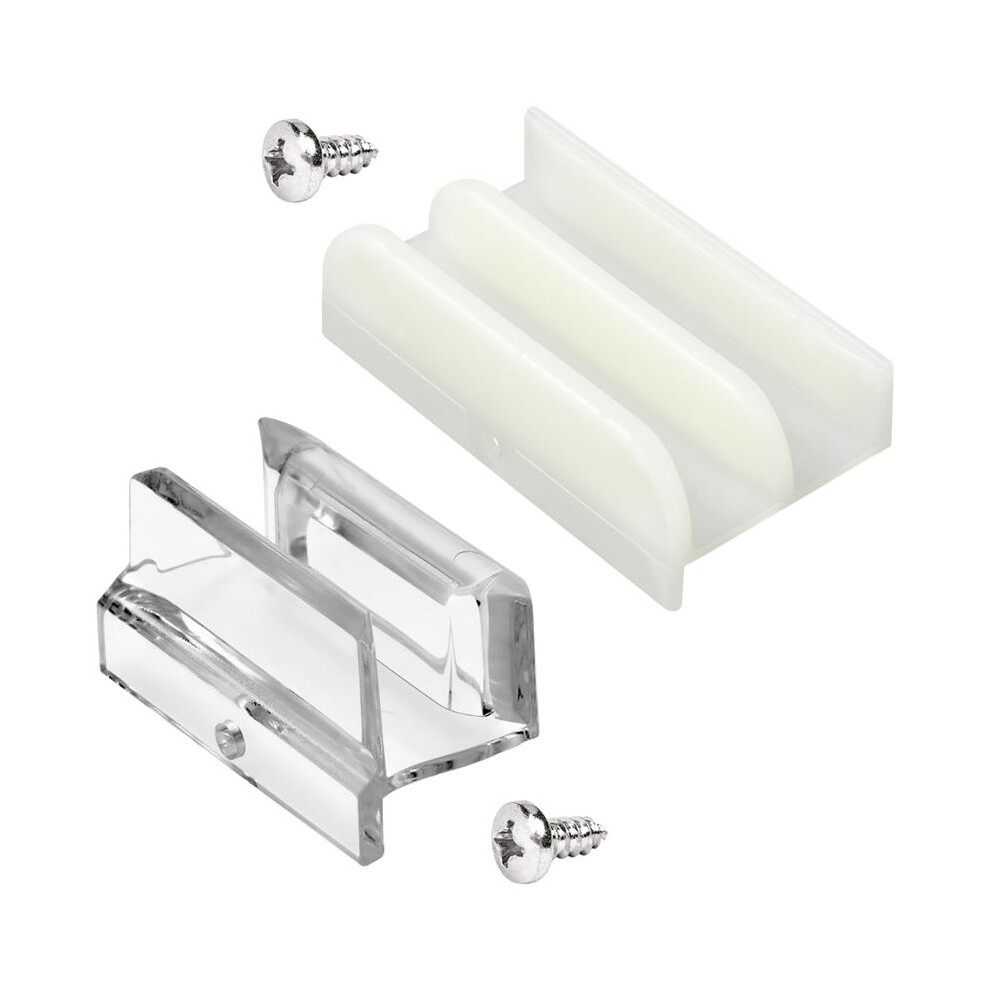 2-Size M6219 Sliding Shower Door Bottom Guide Combo Pack-Rails For Glass Shower Doors Fits 1/2In & 3/8In Glass Thickness 6032321424870