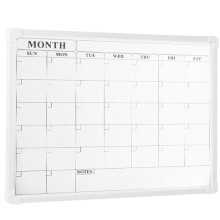 Calendario Mensual de Pared, Pizarra Blanca Pequeña de 16 Pulgadas X 12 Pulgadas con Marco de Plástico, Ideal para Colgar.