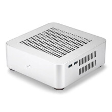 -HTPC-Gehäuse, -ITX-Gehäuse, Aluminiumgehäuse, Computer-Gaming-PC-Desktop-Gehäuse mit 8-Poligem Netzteil, Weiß