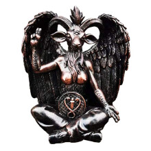 Satan Goat Baphomet Statue Hanging Knocker Plate Wall Decor Ornaments Sculpture for Home Decoration