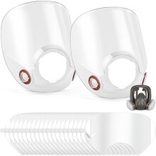 Replacement Parts Lens Assembly for 6000 Series Full Face Respirator and 20 Pcs Peel Off Lens Cover Compatible with 6000