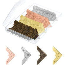 80 Pieces Metal Book Corners, Vintage Iron Corner Protectors Decorative  Cover Guard with Storage Box for Scrapbook