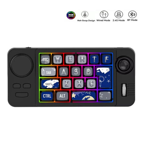 Hot Swap  Wireless Mechanical Keyboard with Volume Scroll RGB Backlit Wired Keyboard Programmer Gaming Keypad,B 1