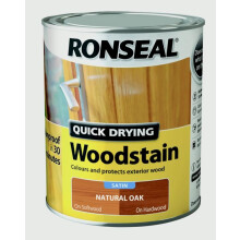 Ronseal QDWSNO750 750 ml Satin Finish Quick Dry Woodstain - Natural Oak