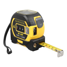 Self-Locking 3-in-1 60m Infrared Measuring Tool with 5m Tape in Yellow