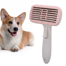Selbstreinigende Slicker-Bürste pink für Katzen und Hunde