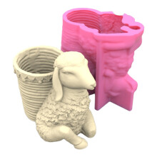 Unique Silicone MouldS 3D Flower Pot Molds Sheep Shaped DIY Pen