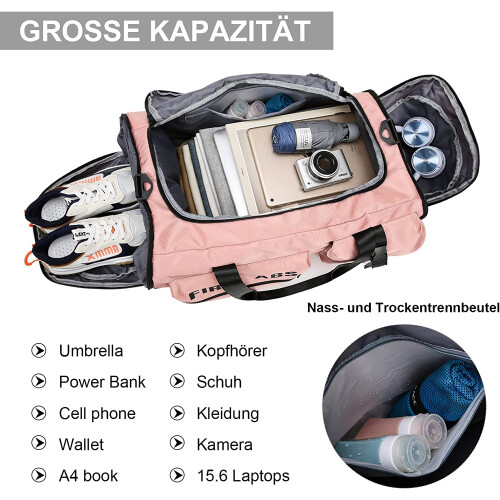 Τσάντα γυμναστικής Weekender, αδιάβροχη, ανθεκτική, μεγάλης χωρητικότητας σακίδιο 2