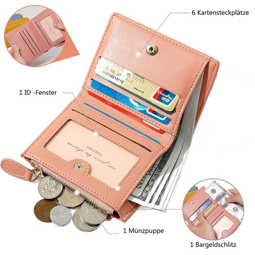 High-Quality Hardware Wallet, Practical Functional Bifold Credit Card Holder with Microfiber Leather Exterior 2