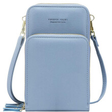 Crossbody-taske til kvinder med flere kortlommer, mobiltelefonpung i kunstlæder med let design, sikre lynlåslommer, justerbar rem, magnetisk