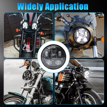 Faro anteriore LED da moto da 5,75 pollici 4500LM bianco anabbagliamento e abbagliamento IP67