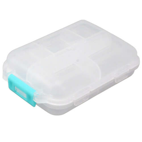 Weekly Medicine Organizer Waterproof Plastic Box 10 Compartments White 2