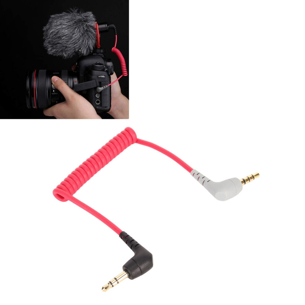 3.5Mm Trrs Coiled Right Angle Microphone Cable 50Cm Red 4661375219129