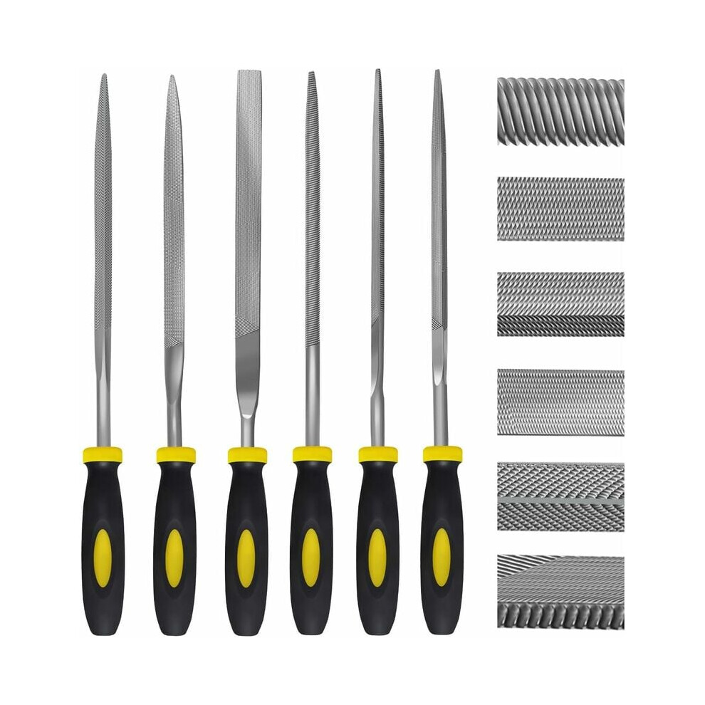 Artisan's Choice Needle File Collection, High Carbon Steel Tools With Durable Gear Pattern For Metal And Woodwork (6 Pieces) 9405630160406