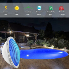Lampada subacquea per luce LED per piscina, controller a 18 tasti a risparmio energetico, lampadina in plastica PC integrata da 18 W per fontane e