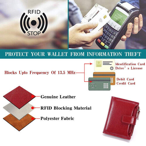 Women's Wallet, RFID Blocking with Genuine Leather for Enhanced Security 1