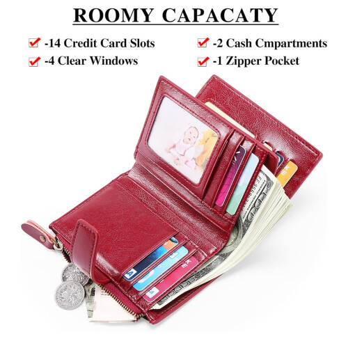Women's Wallet, RFID Blocking with Genuine Leather for Enhanced Security 2