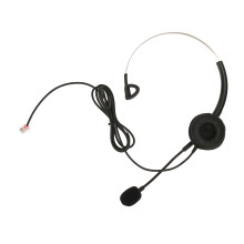 Professionelles kabelgebundenes Noise-Canceling Ein-Ohr-Telefonheadset, Schwarz