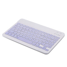 Tastiera wireless Bluetooth da 10 pollici, ricaricabile, universale, viola, 78 tasti