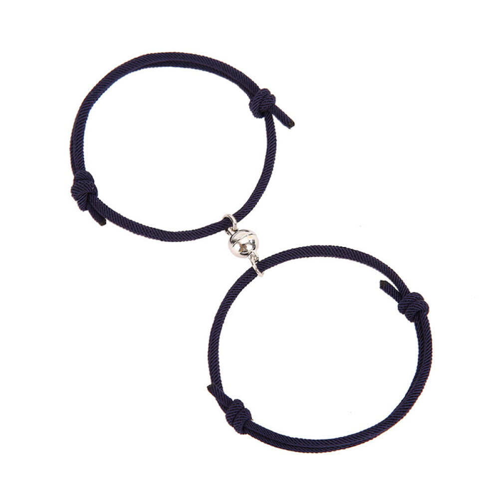Relationship Matching Rope Bracelet With Symbolizing Eternal Love, Heart Magnetic Bell Design, Perfect Gift For Lover, Magnetic Bracelets Mutual 9128293064149
